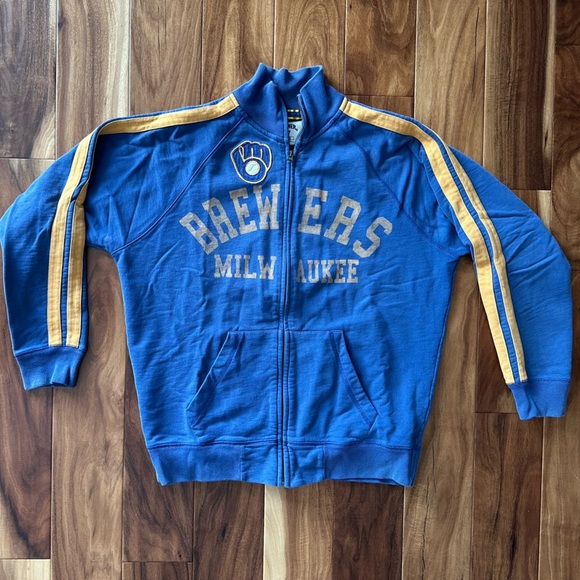 47 Other - Vintage Banner 47 Milwaukee Brewers Zip Up Sweatshirt size Large